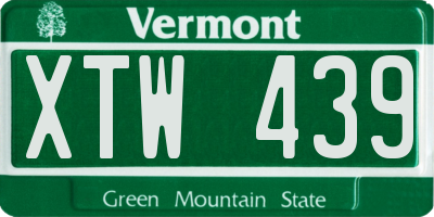 VT license plate XTW439