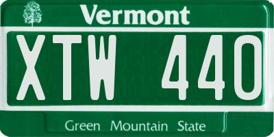 VT license plate XTW440