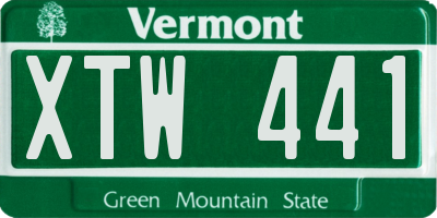 VT license plate XTW441