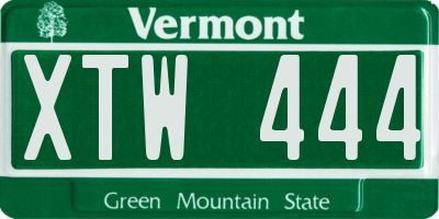 VT license plate XTW444