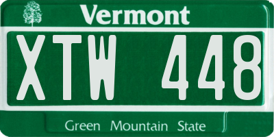 VT license plate XTW448