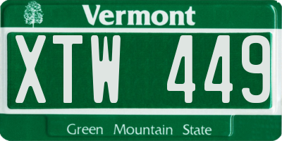 VT license plate XTW449
