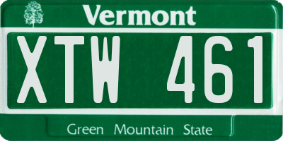 VT license plate XTW461