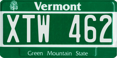 VT license plate XTW462