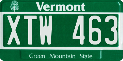 VT license plate XTW463