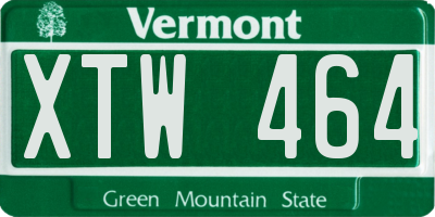 VT license plate XTW464