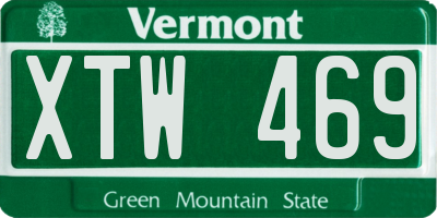 VT license plate XTW469