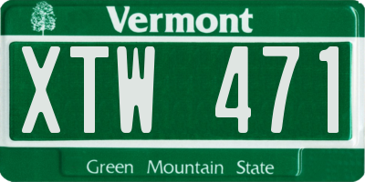 VT license plate XTW471