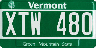 VT license plate XTW480