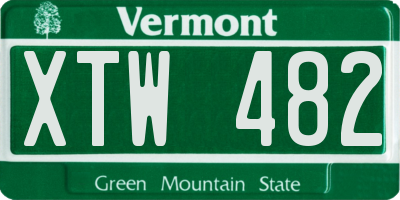 VT license plate XTW482