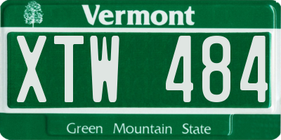 VT license plate XTW484
