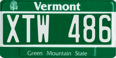 VT license plate XTW486