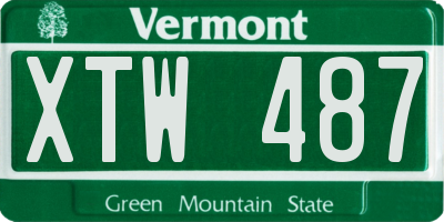 VT license plate XTW487