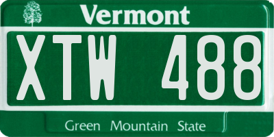 VT license plate XTW488