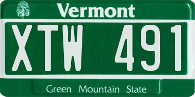 VT license plate XTW491
