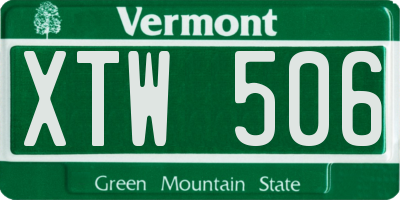 VT license plate XTW506