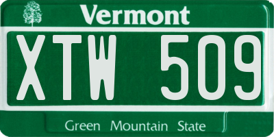 VT license plate XTW509