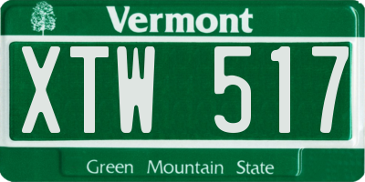 VT license plate XTW517