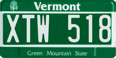 VT license plate XTW518