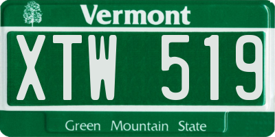VT license plate XTW519