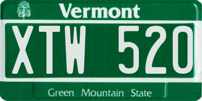VT license plate XTW520