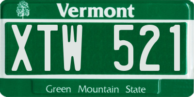 VT license plate XTW521