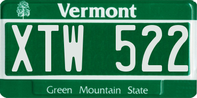 VT license plate XTW522