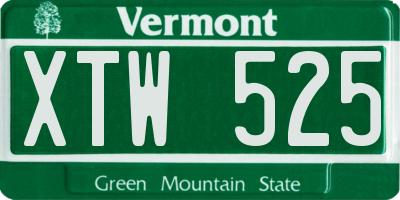 VT license plate XTW525