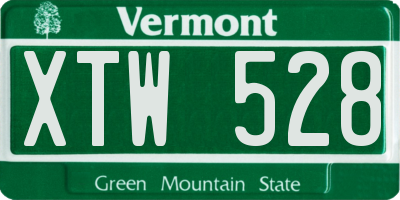 VT license plate XTW528