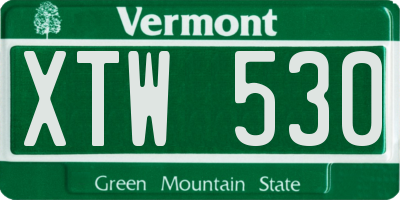VT license plate XTW530