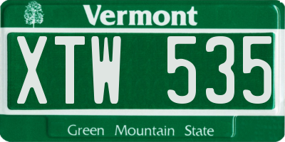 VT license plate XTW535