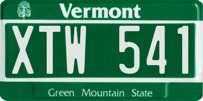 VT license plate XTW541