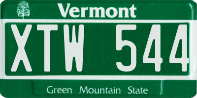 VT license plate XTW544