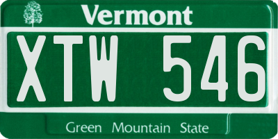 VT license plate XTW546