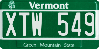 VT license plate XTW549