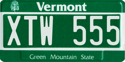 VT license plate XTW555