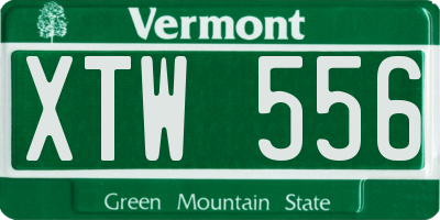 VT license plate XTW556