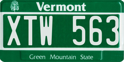 VT license plate XTW563