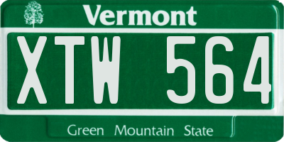VT license plate XTW564