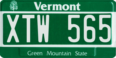 VT license plate XTW565