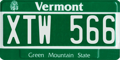 VT license plate XTW566