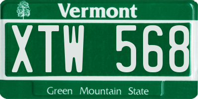 VT license plate XTW568