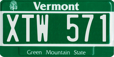 VT license plate XTW571