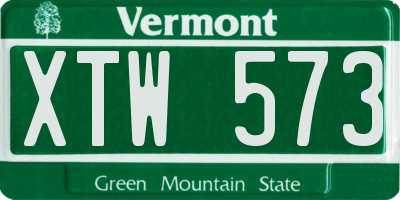VT license plate XTW573