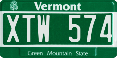 VT license plate XTW574