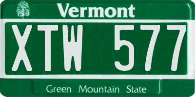 VT license plate XTW577
