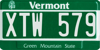 VT license plate XTW579