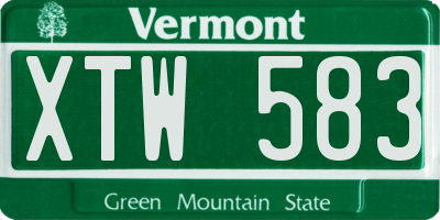 VT license plate XTW583
