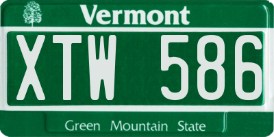VT license plate XTW586