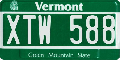 VT license plate XTW588